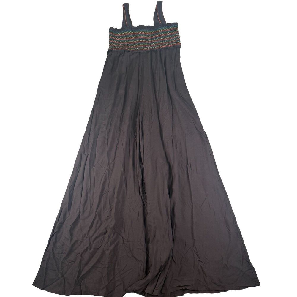 Women’s Black Smocked Maxi Jumpsuit
